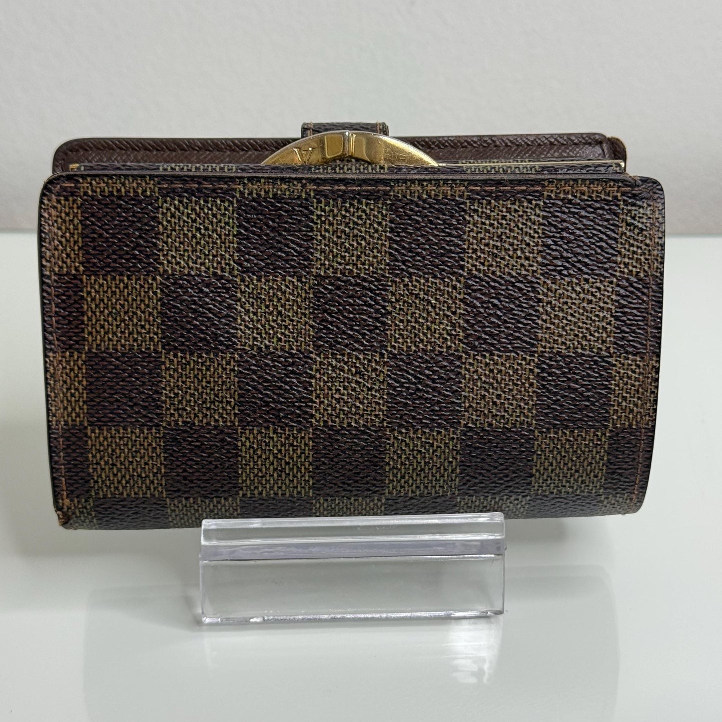 Louis Vuitton Damier Kiss Lock Wallet Portefeuille Viennois