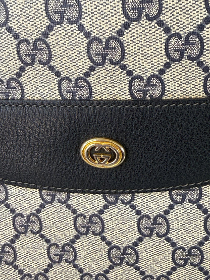 Gucci Vintage GG Supreme Sherry Line Tote in Navy