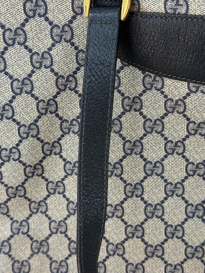 Gucci Vintage GG Supreme Sherry Line Tote in Navy