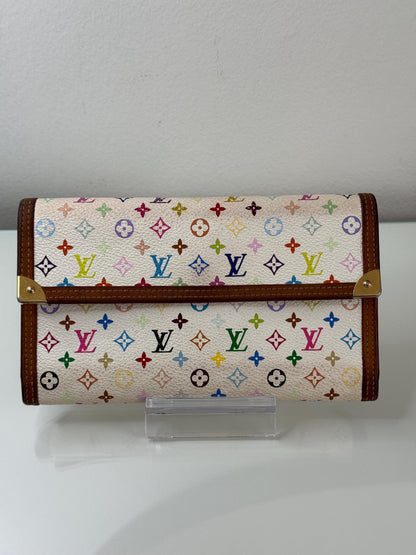 Louis Vuitton X Takashi Murakami Vintage International Long Wallet White