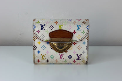 Louis Vuitton Monogram White Murakami Joey Wallet Tri-Fold