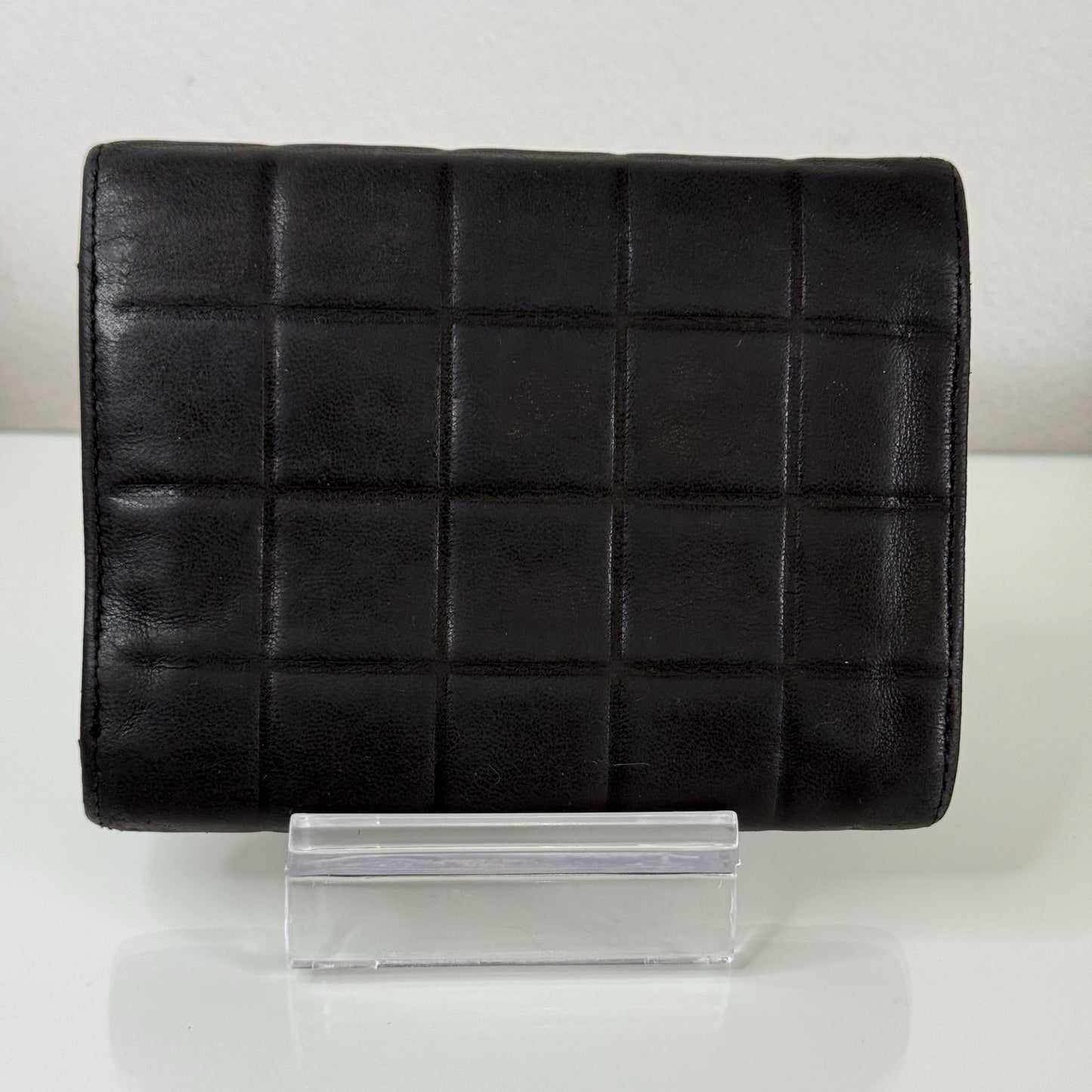 Chanel Vintage Black Lambskin Chocolate Bar Wallet