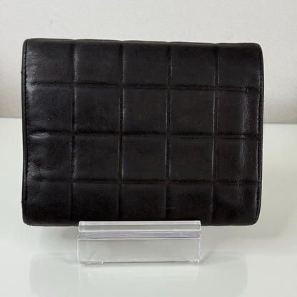 Chanel Vintage Black Lambskin Chocolate Bar Wallet