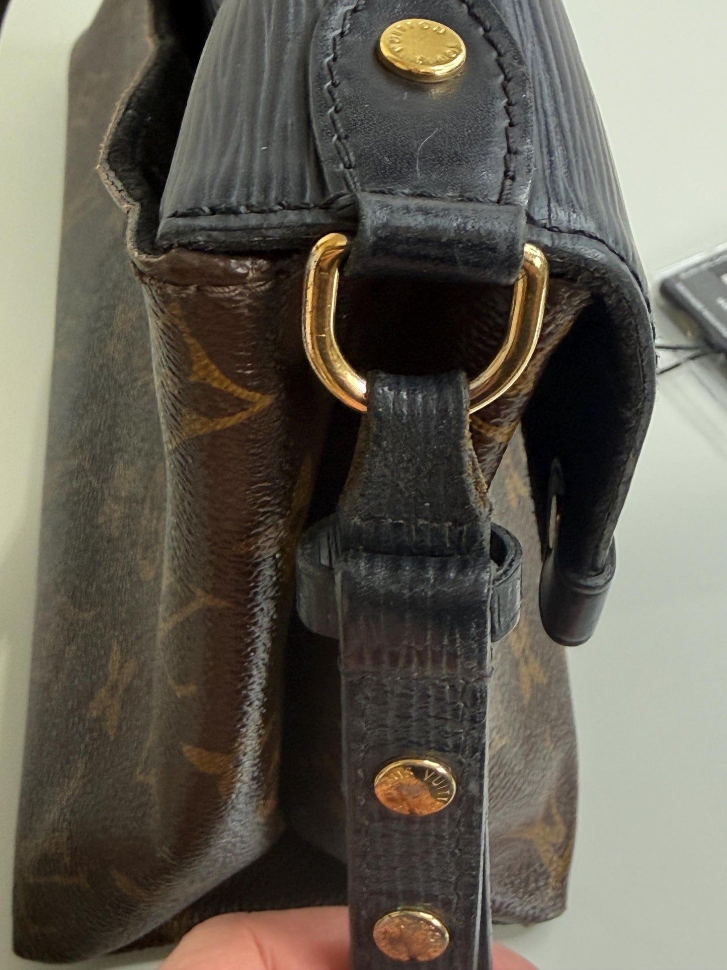 Louis Vuitton Epi Black and Monogram Saint Michel