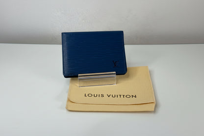 Louis Vuitton Blue Epi Leather Card Holder Wallet